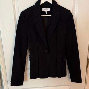 Derek Lam Black Single-Button Tailored Blazer